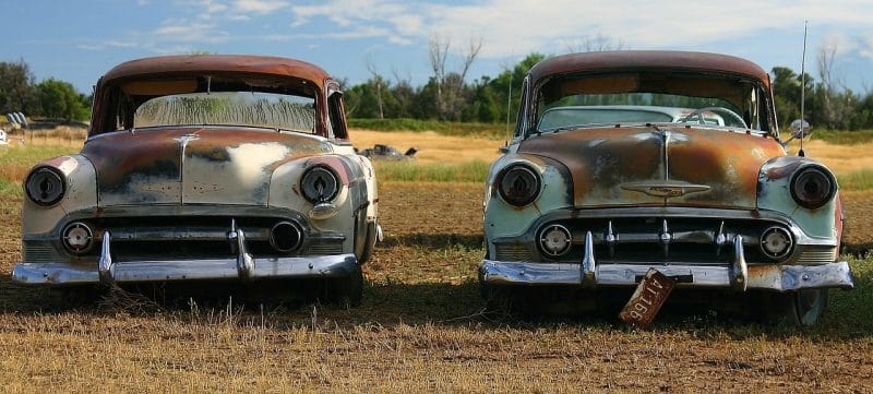 two junk cards in the field